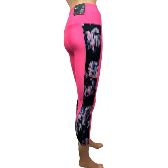 Under Armour Womens X-Small Pink Printed High Rise Compression Ankle Leggings XS - Picture 5 of 9